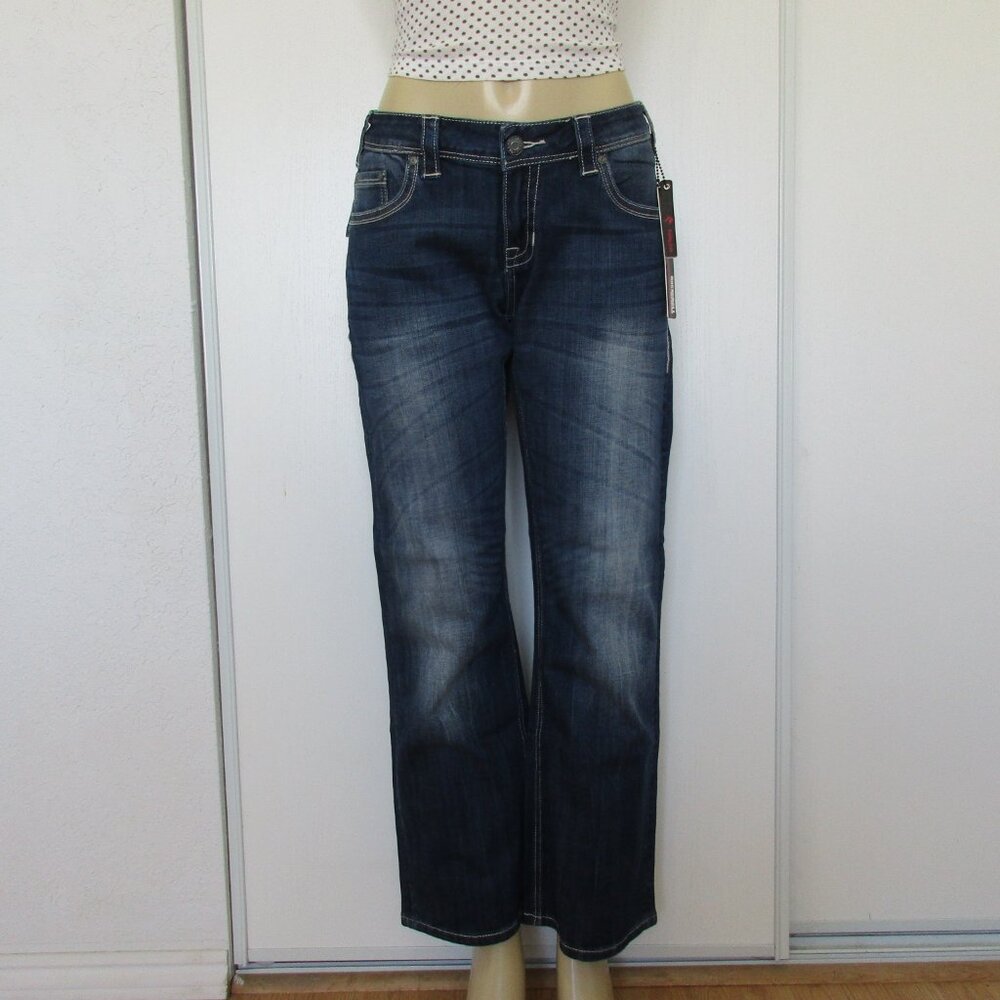 New ROCK & ROLL Cowgirl Jeans Size 32 x 30 Low Rise Boot Cut Denim - Picture 2 of 13
